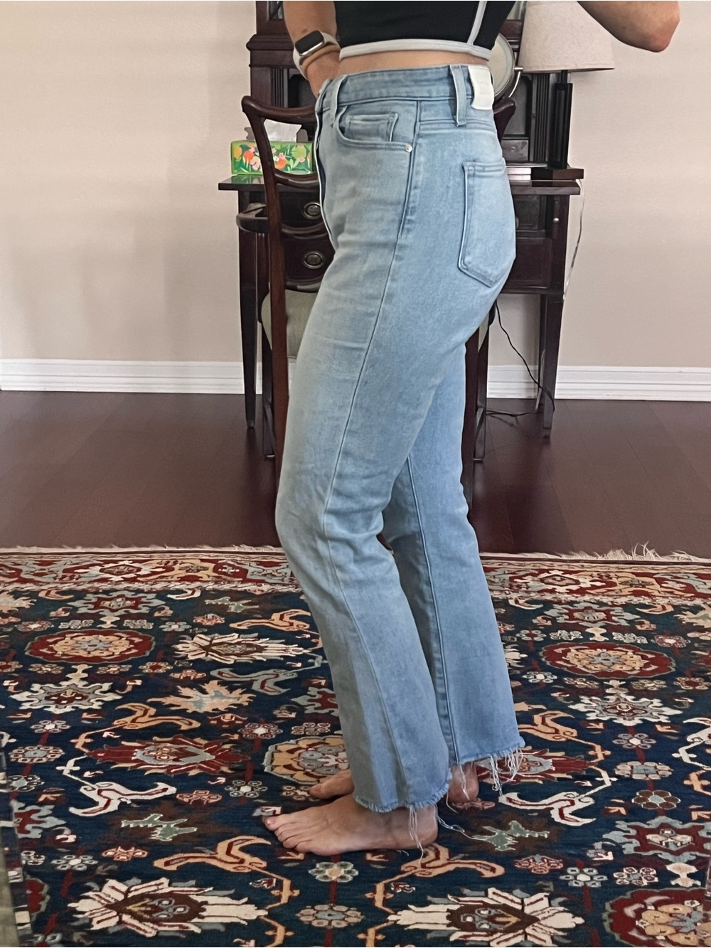 Page Denim Wash High-Rise Straight Women's Jeans cropped